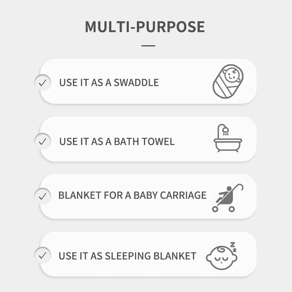 Color: Pink, Size: Option 1 - Happyflute 120*110cm Soft Muslin Bamboo Cotton Baby Wrap Animal Pattern Travel Newborn Multi-function Swaddle Sleeping Blanket