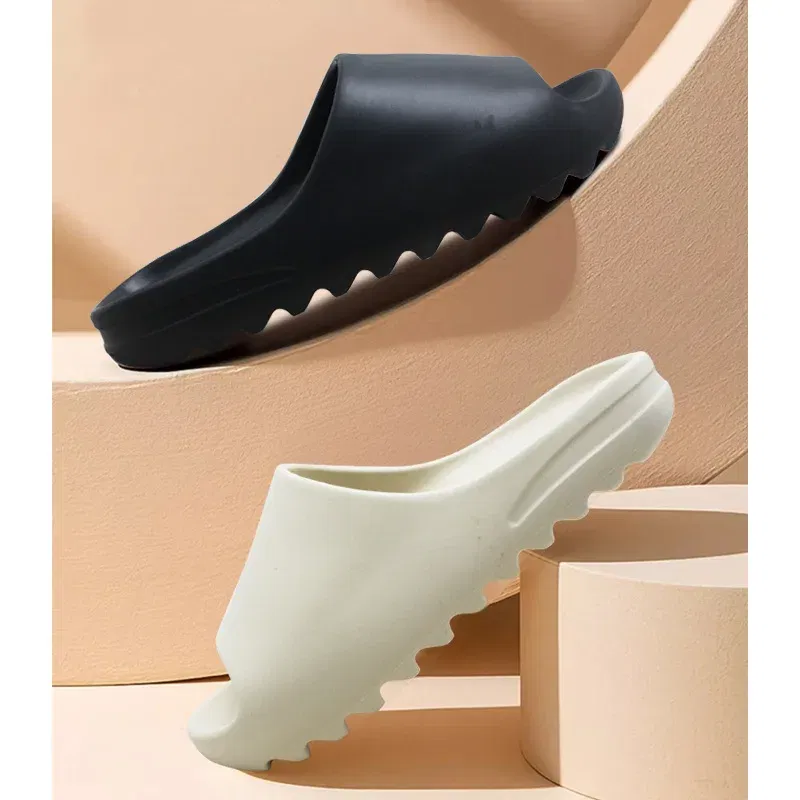 Color: black, Shoe Size: 37.5 - Big Size 47 Summer Slippers Men Women EVA Soft Bottom Indoor Home Slides Sandals Light Beach Shoes Male Slippers Flip Flops