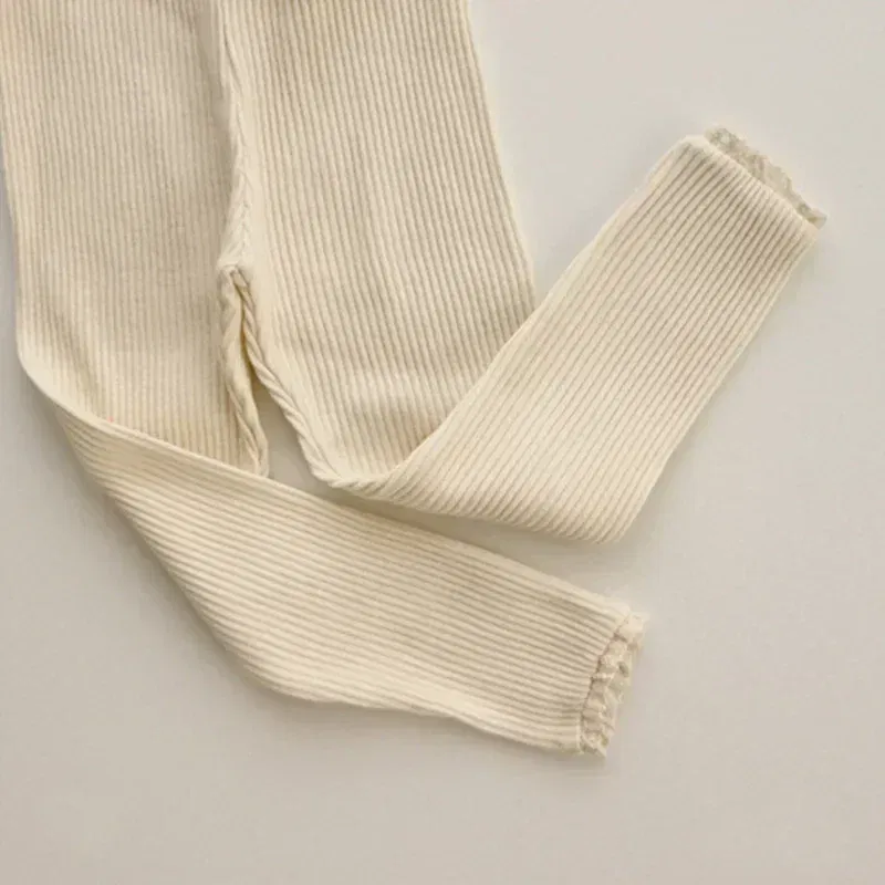 Color: Beige, Kid Size: 12M - New Infant Patchwork Leggings Cotton Baby Long Pants Toddler Girl Leggings Baby Clothing Autumn Kids Trousers