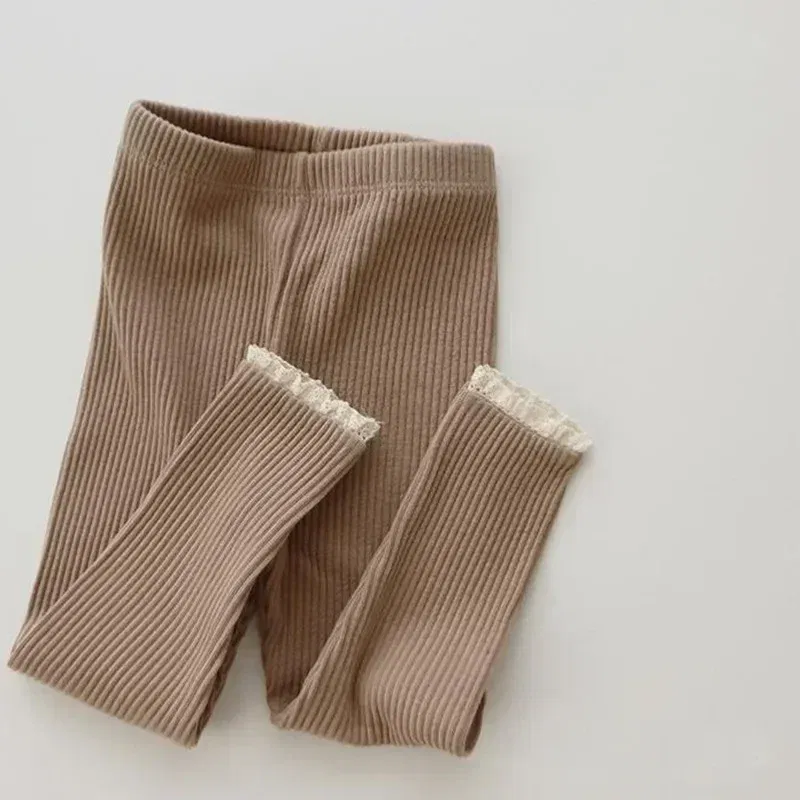 Color: Beige, Kid Size: 12M - New Infant Patchwork Leggings Cotton Baby Long Pants Toddler Girl Leggings Baby Clothing Autumn Kids Trousers