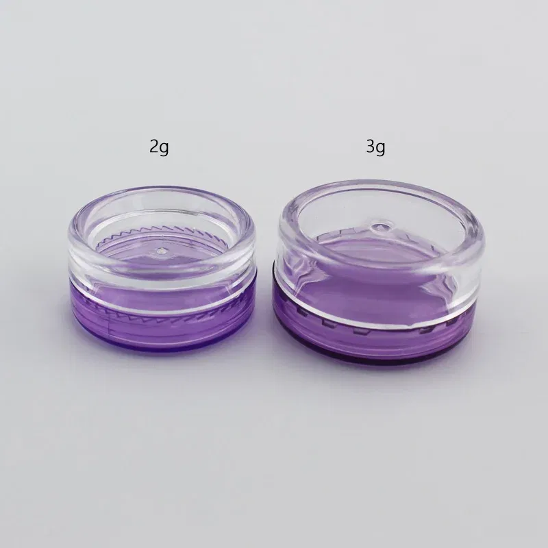 Color: Clear - 15pcs 2g 3g Empty Jars Refillable Mini Plastic Bottle Cosmetic Jar Container Small Round Bottle Little Cream Jar Solid Perfume