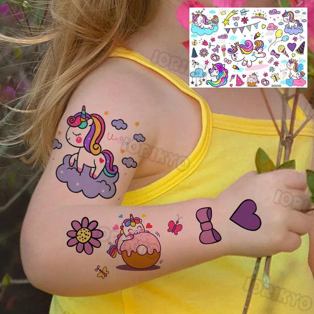 Color: BROWN RED - Funny Whale Tree Temporary Tattoo For Child Boy Face Neck Girls Son Daughter Fake Moon Tattoos Sticker Cartoon Transfer Tatoos
