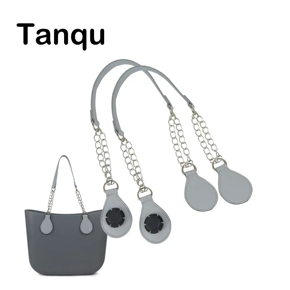 Color: Silver, Ships From: CHINA - TANQU 1 Pair Long leather PU chain Handle with Tear Drop End Double Metal Chain for O Bag for EVA Obag Women Bag