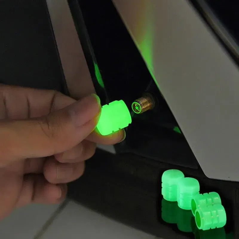 Color: green - car Luminous Tire Valve Cap for Citroen C4 C5 C3 Picasso Xsara Berlingo Saxo C2 C1 C4L DS3