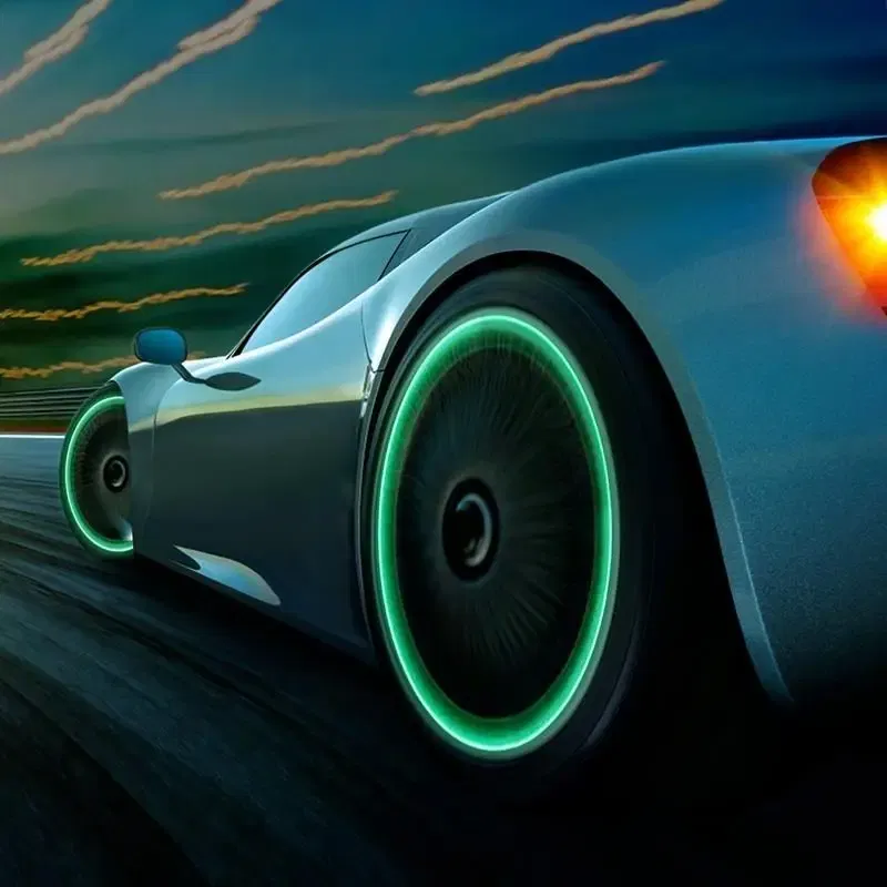 Color: green - car Luminous Tire Valve Cap for Citroen C4 C5 C3 Picasso Xsara Berlingo Saxo C2 C1 C4L DS3