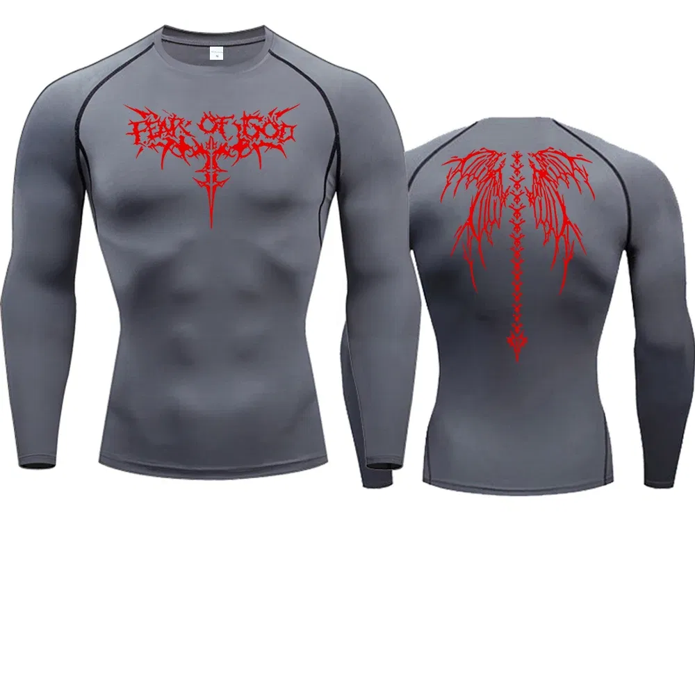Color: MULTI, Size: S - Men's Compression Shirt Anime Print Gym Sport Quick Dry Gym TShirts Fitness Athletic Undershirts Elasticity Tops Tee Summer Male