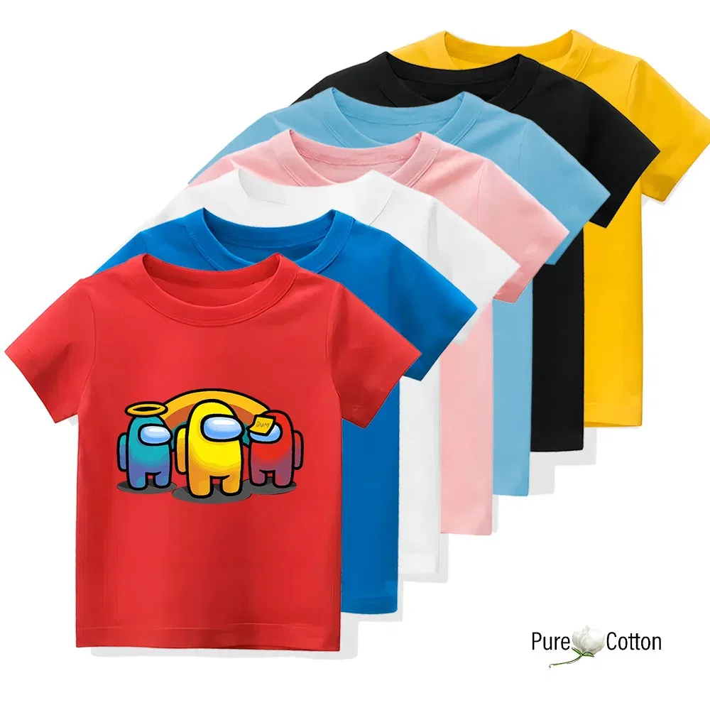 Color: Orange, Kid Size: 5 - Summer trend wear with many anime patterns sunscreen printing close to the skin cool 4-12 years old children delicate line unifo