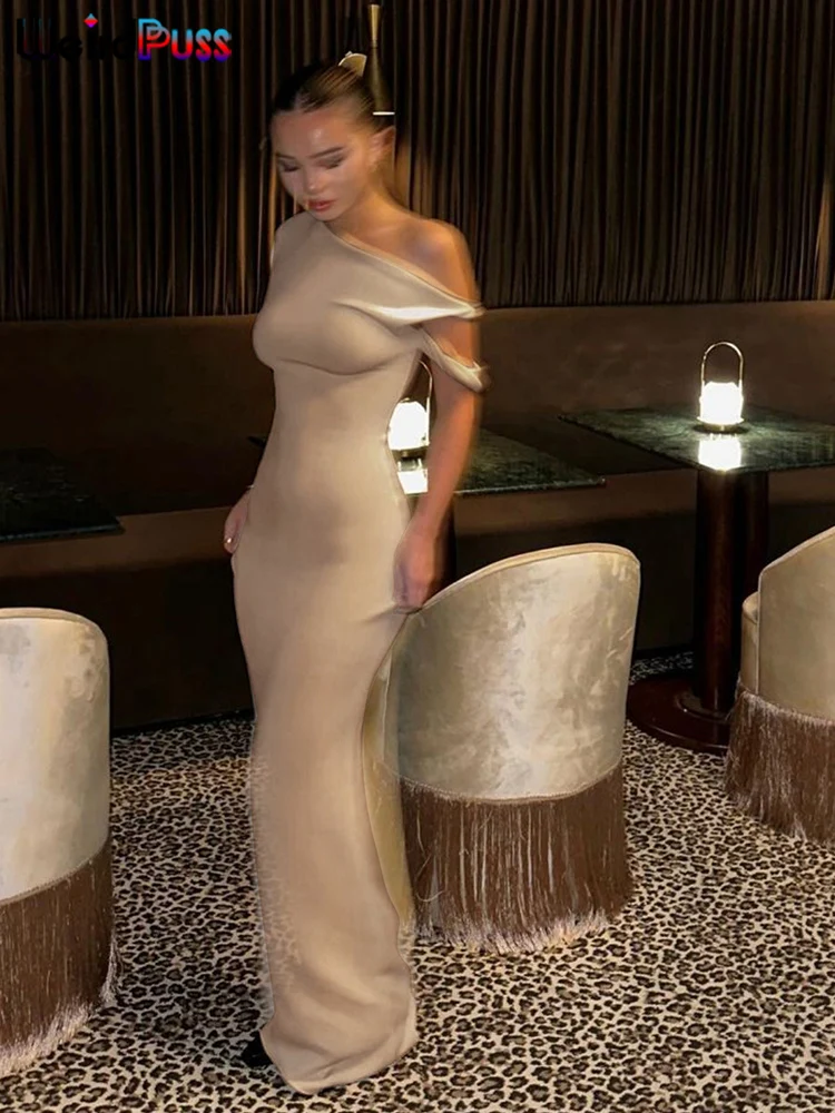 Color: black, Size: L - Weird Puss Bandage Dress Woman Summer Sexy Irregular Solid Sheath Chic Stretch  Body-Shape Smooth Birthday Party Elegant Bodycon