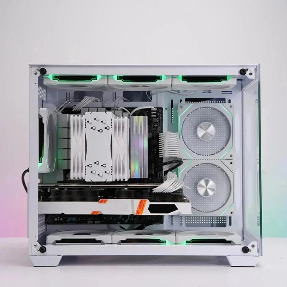 Color: Black, Blade Color: Other, RGB Support: A-RGB - Prism 4RS ARGB CPU Case Fan 120mm Infinity Mirror Design 5V 3PIN Motherboard Lighting Sync 4PIN PWM 800-1800RPM Case Cooler Fan