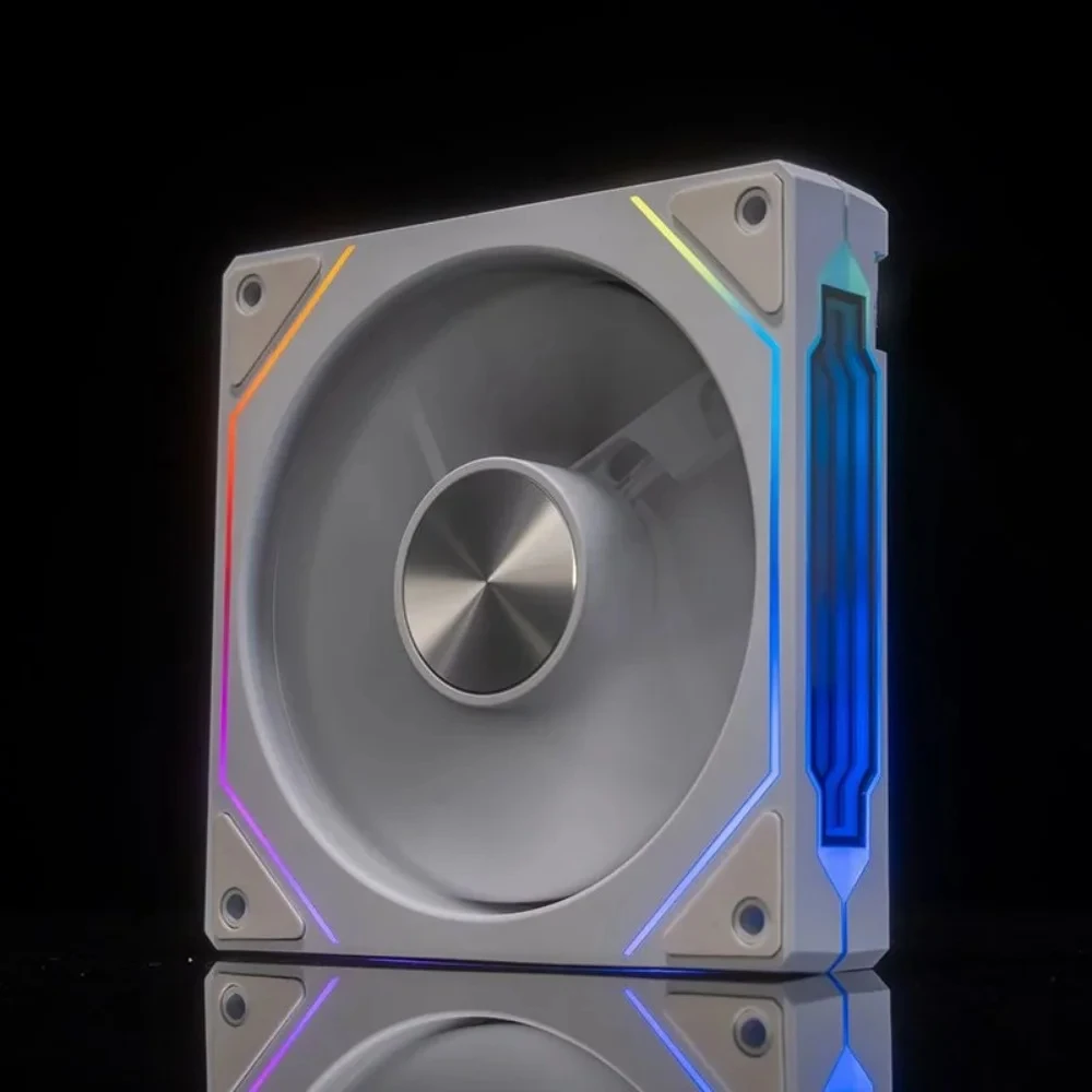 Color: Black, Blade Color: Other, RGB Support: A-RGB - Prism 4RS ARGB CPU Case Fan 120mm Infinity Mirror Design 5V 3PIN Motherboard Lighting Sync 4PIN PWM 800-1800RPM Case Cooler Fan
