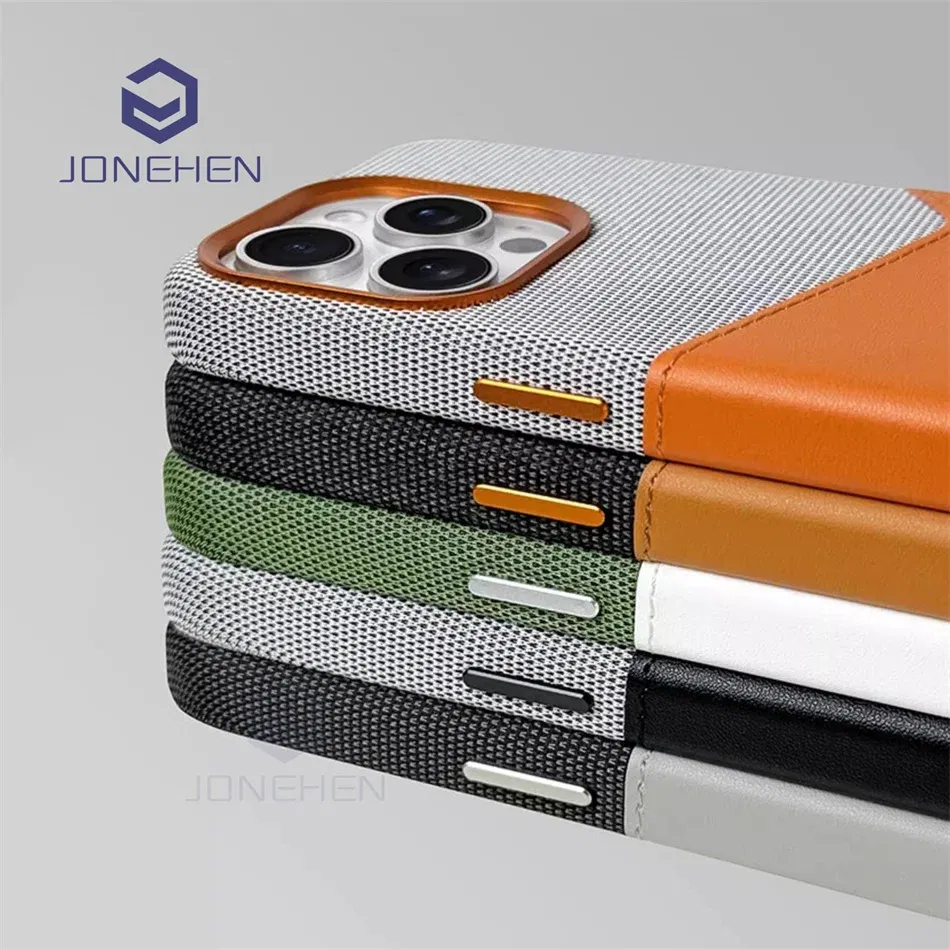 Color: GRAY, Material: Microfiber - For Magsafe Card Holder Leather Case For iPhone 16 15 13 12 17 Pro Max 14 Plus Pocket Wireless Charge Alloy Lens Magnetic Cover