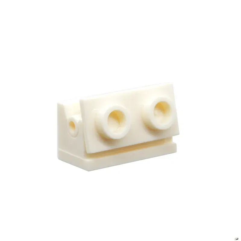 Color: WHITE - Rainbow Pig MOC Particles 3937 + 3938 Hinge Brick 1 x 2 Base and Top Plate Building Blocks Parts DIY Educational Tech Toy