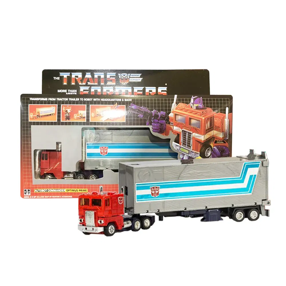 Color: Black - Transformation G1 Re-enacted OP Prime Red KO Edition With Carriage Metal Front Action Figureals Model Toys Gift