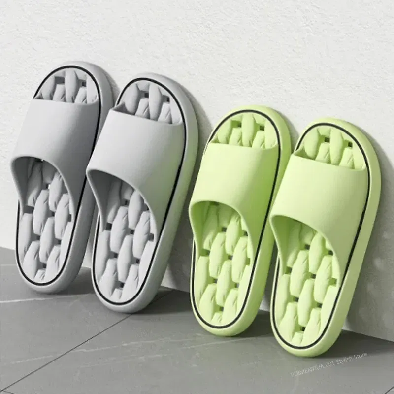 Color: black, Shoe Size: 44 - Bathroom House Slippers Leaking Quick-Drying Shower Slipper Light Weight Waterleaky Beach Flip Flops Women Swimming Slides
