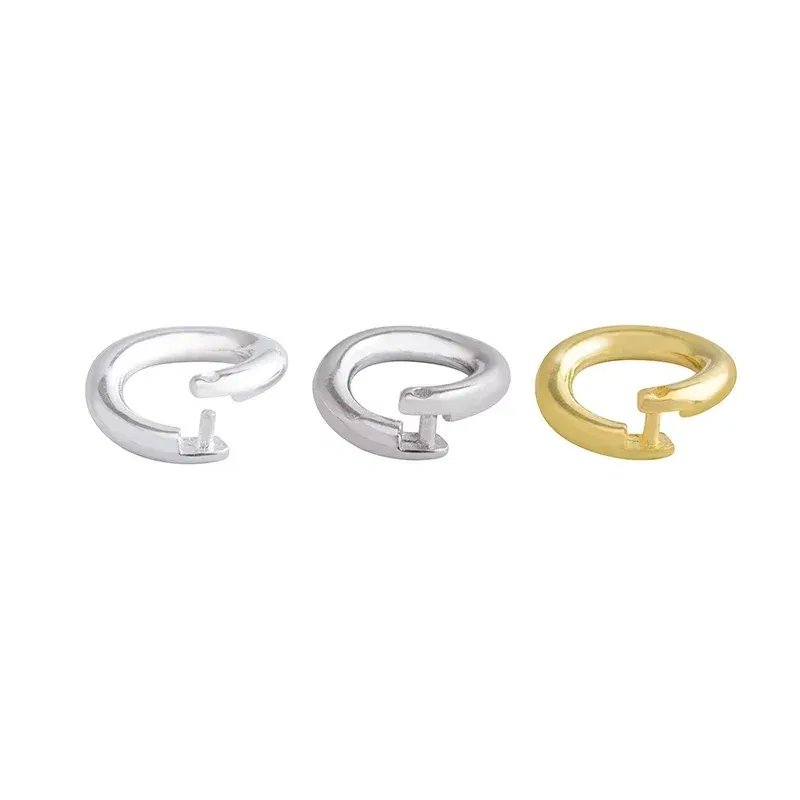 Color: WHITE - S925 sterling silver DIY bracelet necklace ring buckle, Open Ring Connection Buckle Silver Ring pendant ring