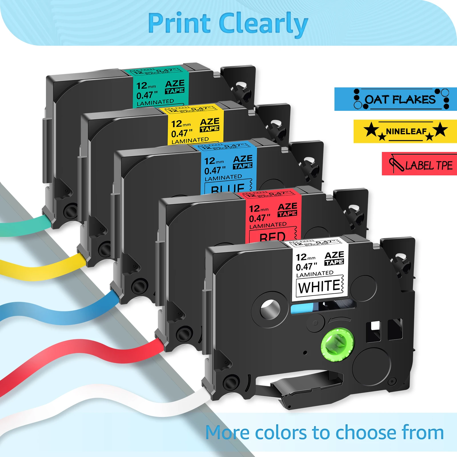Color: PURPLE, Width: 12mm - Greencycle 10PK TZe 231 Label cassettes Compatible for Brother Ptouch Printer Black on white Label tape 6mm 9mm 12mm 18mm 24mm