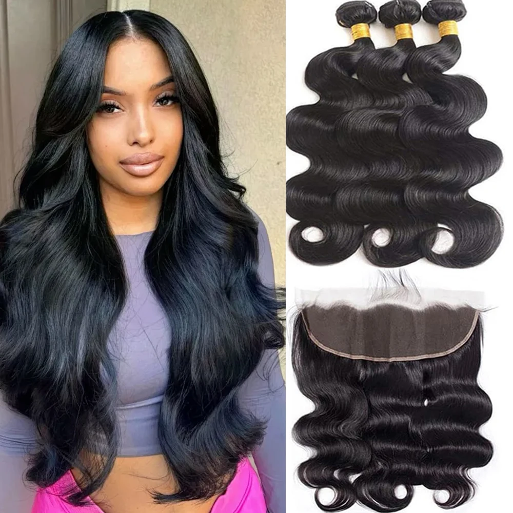 Length: 16 & 18 & 20 & Closure 14, Color: OMBRE, Ships From: CHINA, Material Grade: Remy Hair, Lace Size: 13" x 4" - Body Wave Bundles Human Hair With Frontal 100% Natural Human Hair Extensions 3 Bundles With13x4 Transparent Lace Frontal Closure