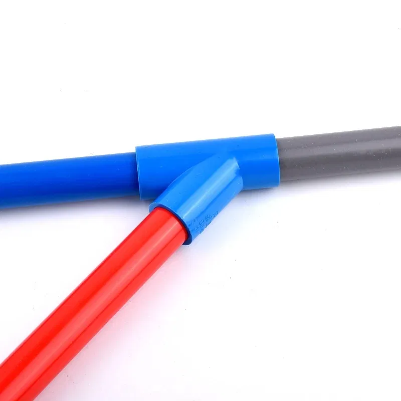 Color: Blue, Diameter: 3/16'' - 1~10PCS I.D 20/25/32/40mm  PVC Oblique Tee 45 Degree Connector Garden Irrigation Aquarium Fish Tank Watering Fittings Joint