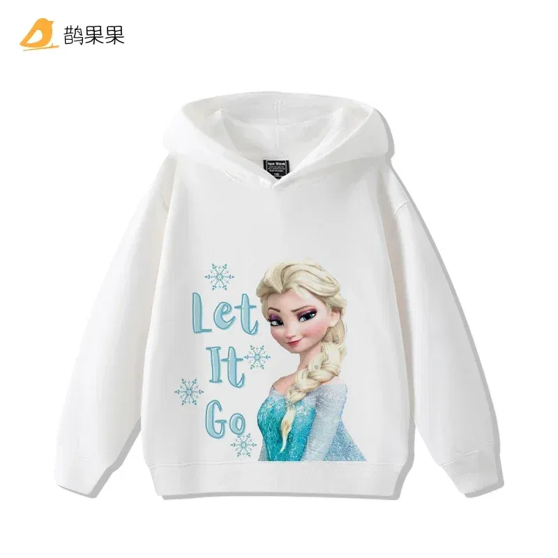 Color: green, Kid Size: 4T - Queen Elsa Surrounding Girls Autumn and Winter Hooded Sweatshirt Children Girl Children's Tops Cute Long-sleeved Coat