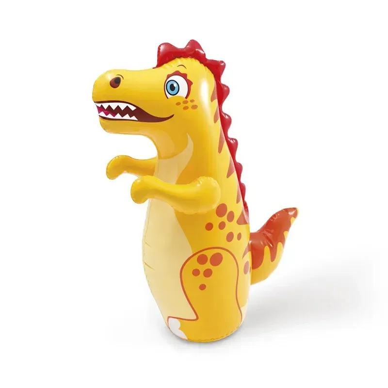 Color: Red - Tumbler Boxing Inflatable Punching Bag Boys Games Sport Toys Inflatable Dinosaur Tumbler Toy