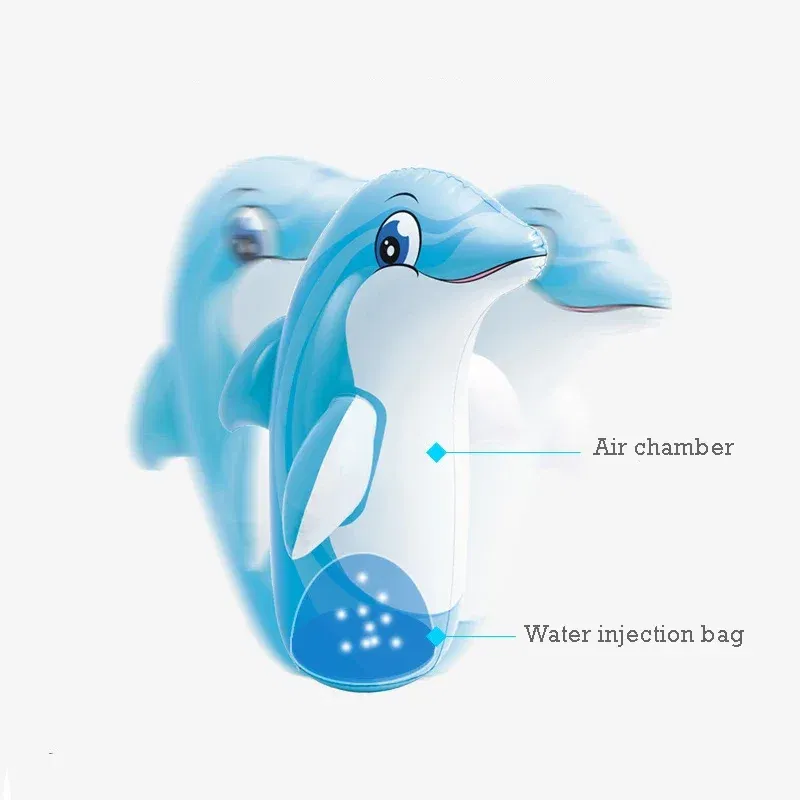 Color: Red - Tumbler Boxing Inflatable Punching Bag Boys Games Sport Toys Inflatable Dinosaur Tumbler Toy