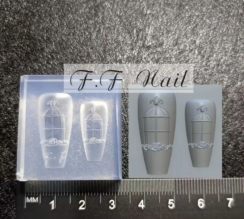 Color: Cobalt blue - 1pc  Snake Flamingo Jellyfish Dragon Dtream 3D Acrylic Mold  Nail Art DIY  Silicone  Nail Art Templates Nails Mold