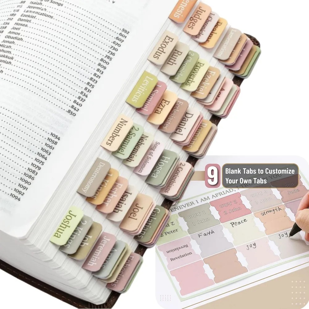 Color: Red - 5 Sheets(75pcs) Bible Tabs Large Print And Easy-To-Read Bible Journaling Supplies Self-Adhesive Index Label Sticker Stationery