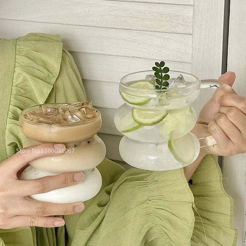 Color: VIOLET/?«?—?…°, Capacity: 301-400ml - Transparent Heat Resistant Glass Coffee Mug Glass  Latte Cup Breakfast Mug Milk Water Cocktail Glass Cup Beer Drinking Glasses