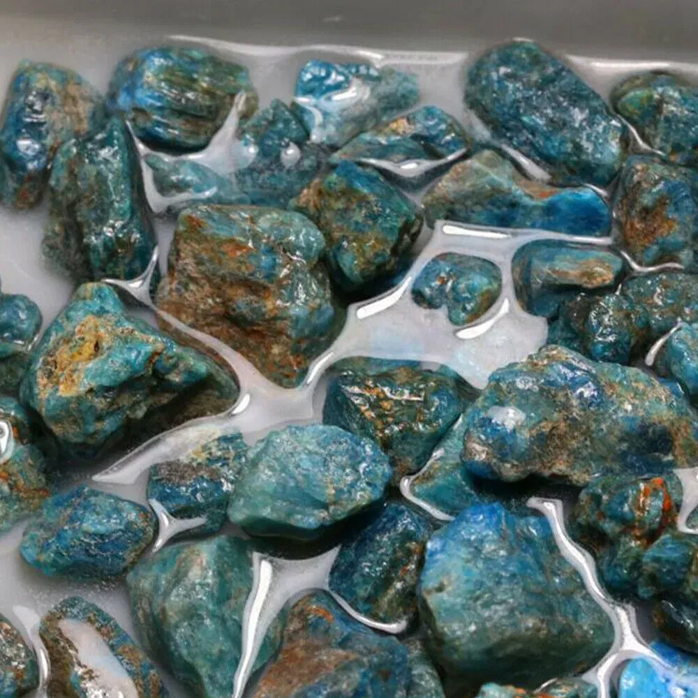Size: 20-25mm - 150g Natural Blue Apatite Crystal Stone Gravel Rough Healing Mineral Specimen Collection Room Decor