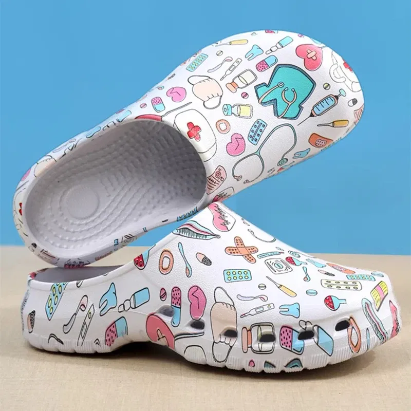 Color: Straw, Shoe Size: 39-40 - Non-slip Nurse Clogs Hospital Doctor Surgical Slippers Women EVA Medical Shoes Dental Nursing Clogs SPA Beauty Salon Shoes Y07