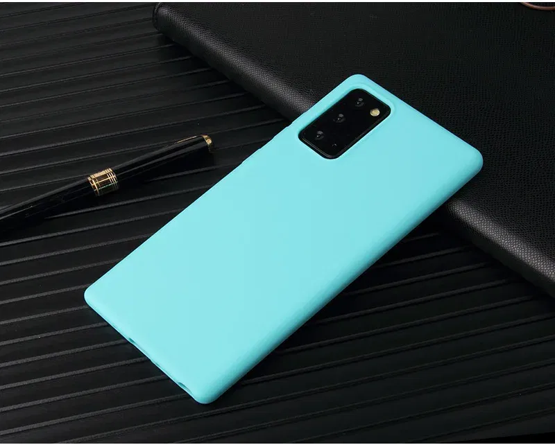 Color: Red, Material: Denim - Matte Case For Samsung Galaxy A51 A71 S20 Ultra S10 Plus A01 A31 A81 A91 A10 A20 A30 A40 A50 A70 Solid Color Silicone Cover