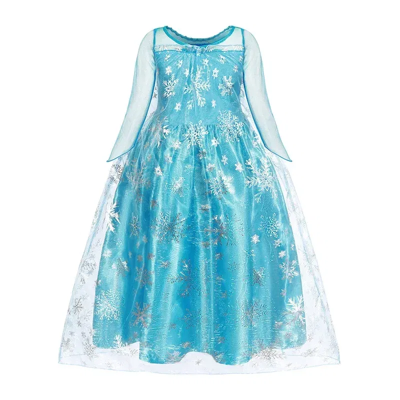 Kid Size: 2T, Color: Dark Grey - Disney Kids Cosplay Elsa Anna Princess Dress Girls Mesh Ball Gown Halloween Carnival Birthday Clothes Snow Queen Frozen Costume