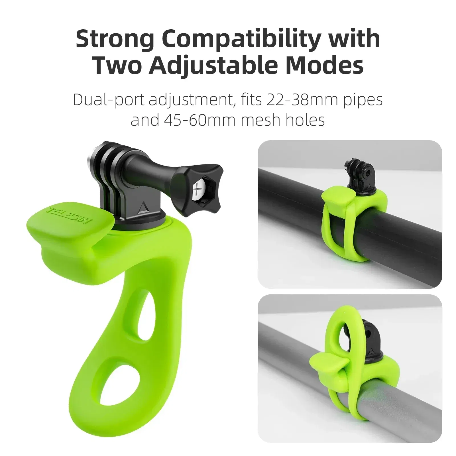 Colour: Blue color - TELESIN Mini Flexible Bracket Adjustable Silicone Mount for Gopro Hero 13 12 11 10 9 8 MAX DJI OSMO Action 5 4 3 Insta360 X4 X3