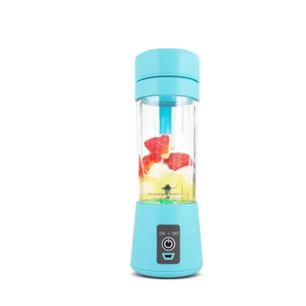 Color: Blue - Portable Mini Blender for Shakes and Smoothies Rechargeable USB 380ML Traveling Fruit Juicer Cup Hand Fruit Blender Juicing Cup