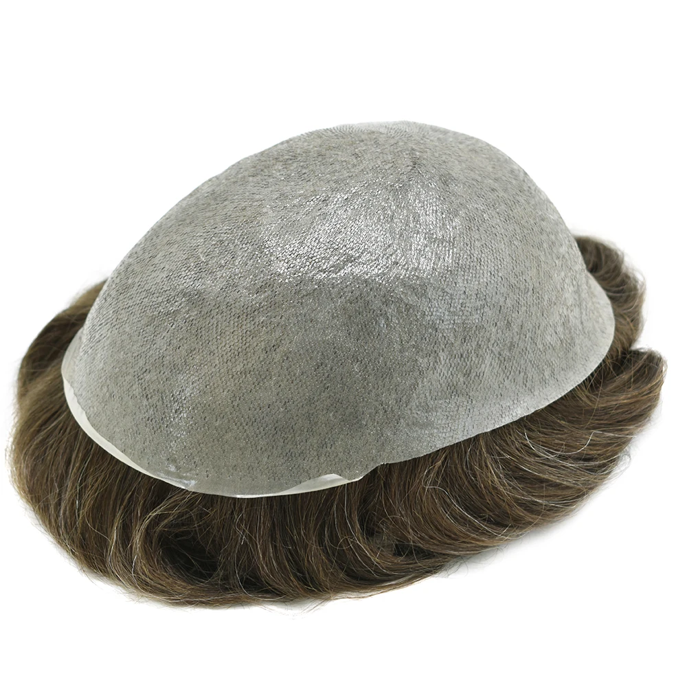 Toupee Color: 20R#, Toupee Density: 90%, Length: 6 inches, Ships From: CHINA, Toupee Size: 8x10 - Men Toupee Hair Systems Ultra Thin Skin 0.06MM V-LOOP Capillary Prosthesis Invisible Hairline Real Human HairPieces Hair Units