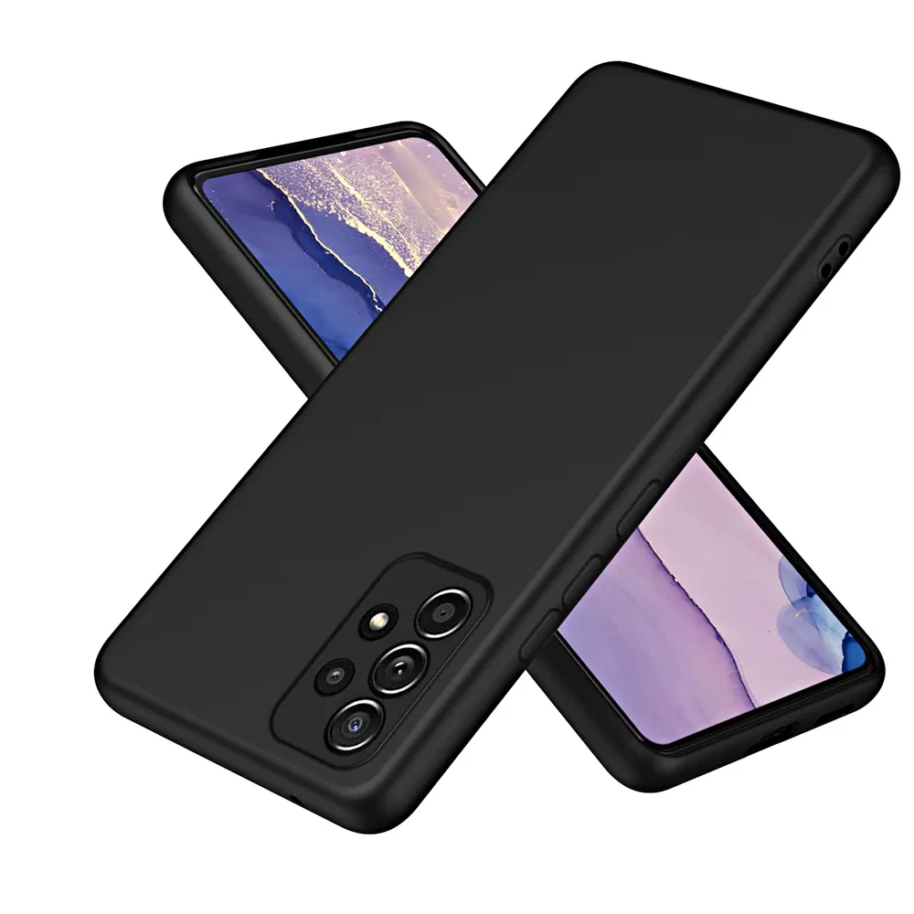 Color: black, Material: Cotton - Solid Silicone Protect Case For Samsung Galaxy A13 A23 A33 A53 A73 A12 A22 A32 A52 A52S A72 A04 A04S A14 A24 4G A34 A54 Cover