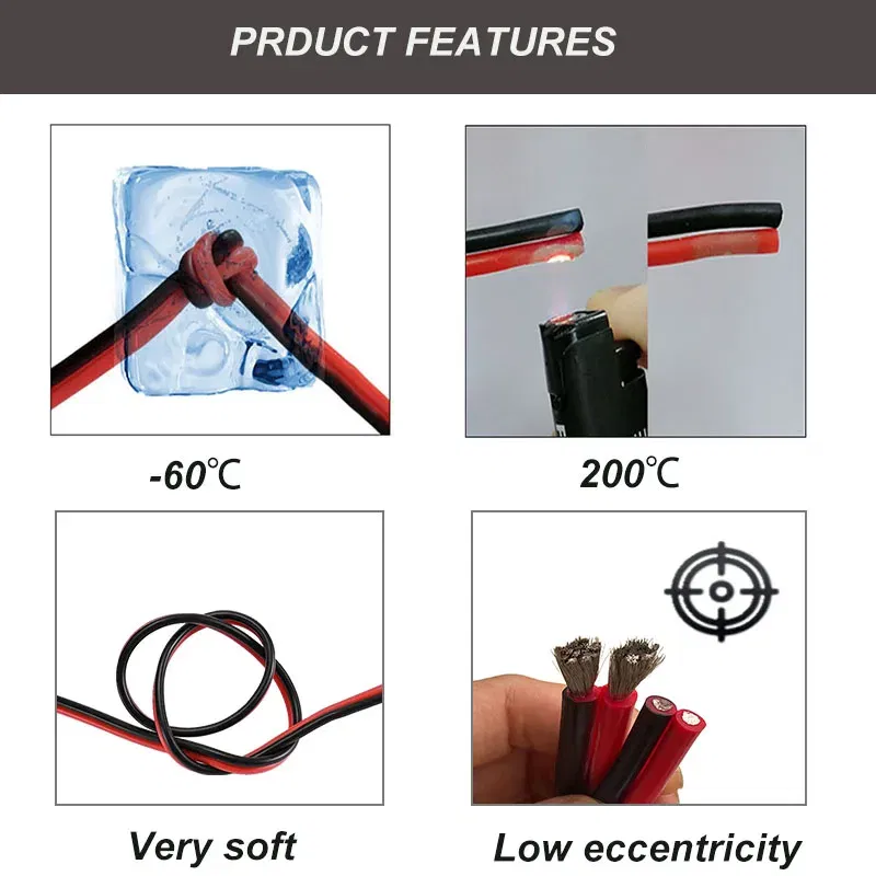 Color: WHITE, Specification: 30 AWG, Length: 30M - Super Soft 2 Pin Red and Black Silicone Cable 28awg 26awg 24 22 20 18 16 14 12awg 10awg 8awg High Temperature Tinned Copper Wire