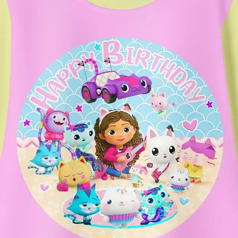 Color: SKY BLUE, Size: S - 2024 Cotton Gabbys Cats Pajamas girls clothes cute Gabby's Dollhouse Sets girl Top+pant Sets Toddler Clothing Baby Clothes