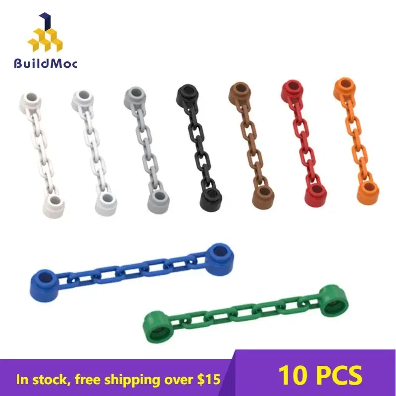 Color: wood - 10pcs Bricks MOC 92338 1x6 chain Compatible Assembles Particles For Building Blocks Parts DIY  Educational  Parts Toys