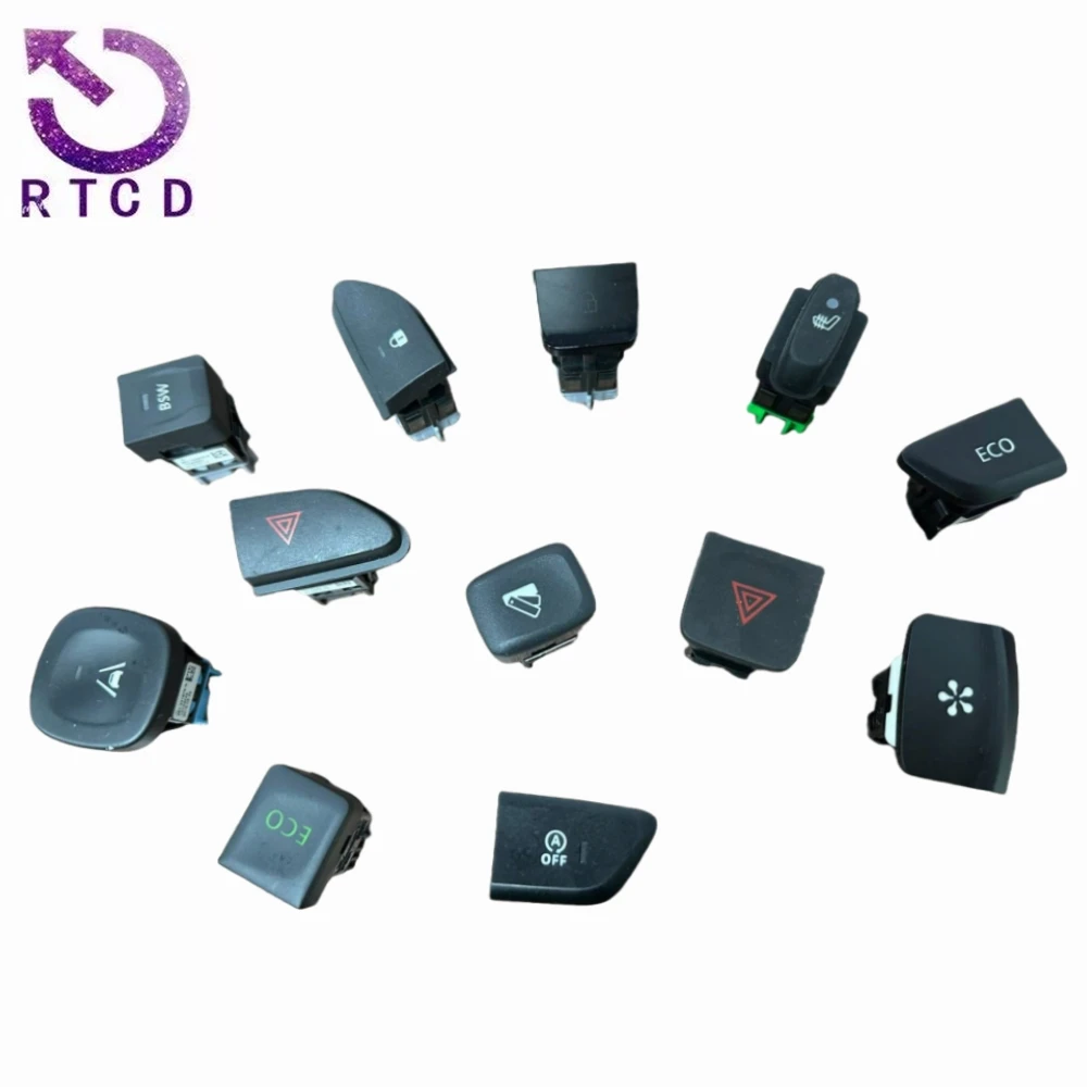 Color: Orange, Ships From: CHINA - ECO start stop emergency light switch anti slip lock seat adjustment switch air conditioning switch ACC FOR Renault