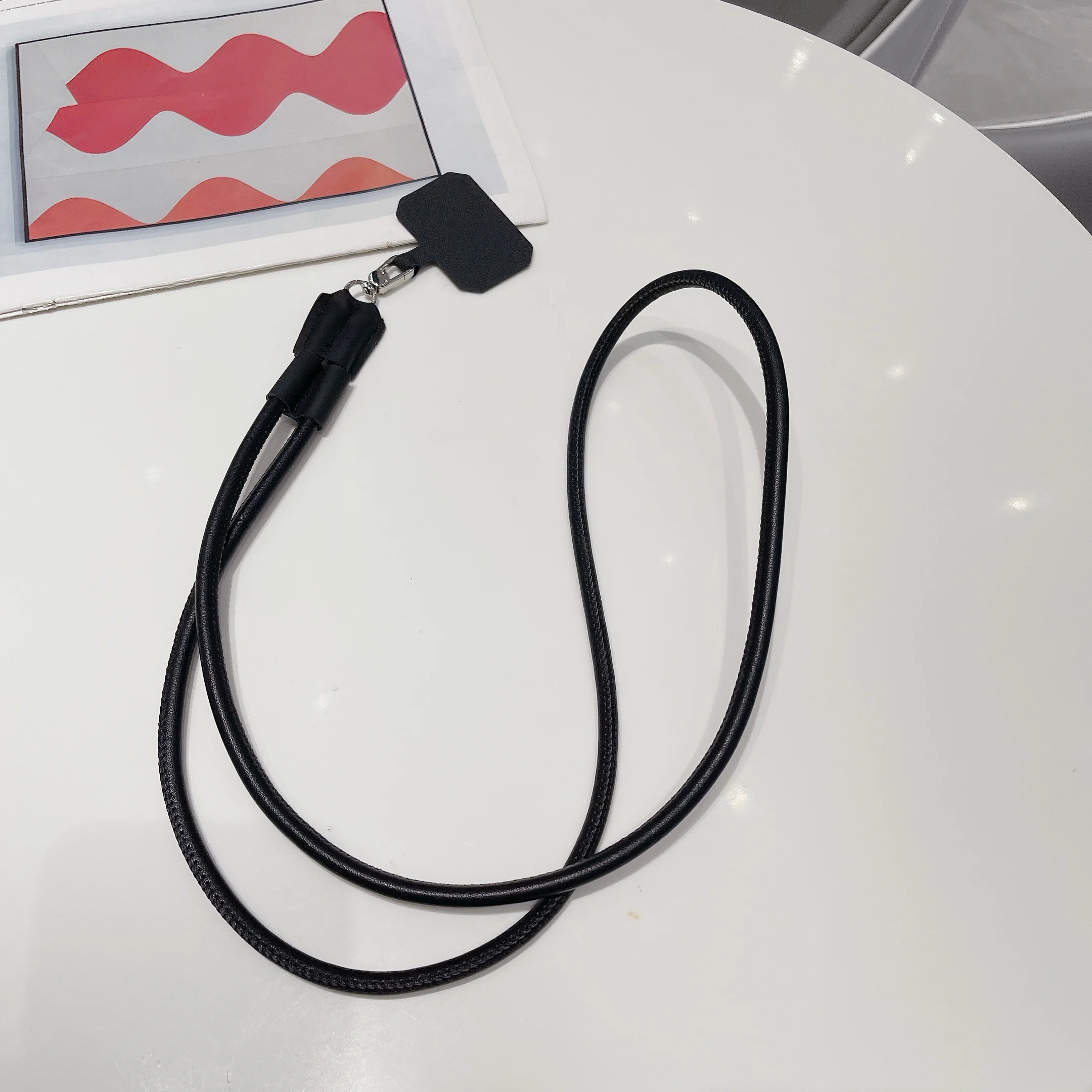 Color: WHITE, Material: Nylon / Spandex, Ships From: CHINA - 120 cm Long Crossbody Phone Lanyard Leather Pickup Chain Women's Long Neck Shoulder Strap Phone Case Universal Anti Loss Lanyard