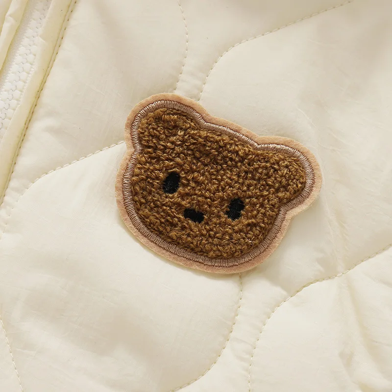 Color: Beige, Ships From: CHINA, Kid Size: 3T?€?€·?¤–运动?‰ - ?»? Winter Baby Outwear Clothing Fur Lining Warm Toddler Girl's Boy's Rompers Cartoon Bear Infant Jumpsuit