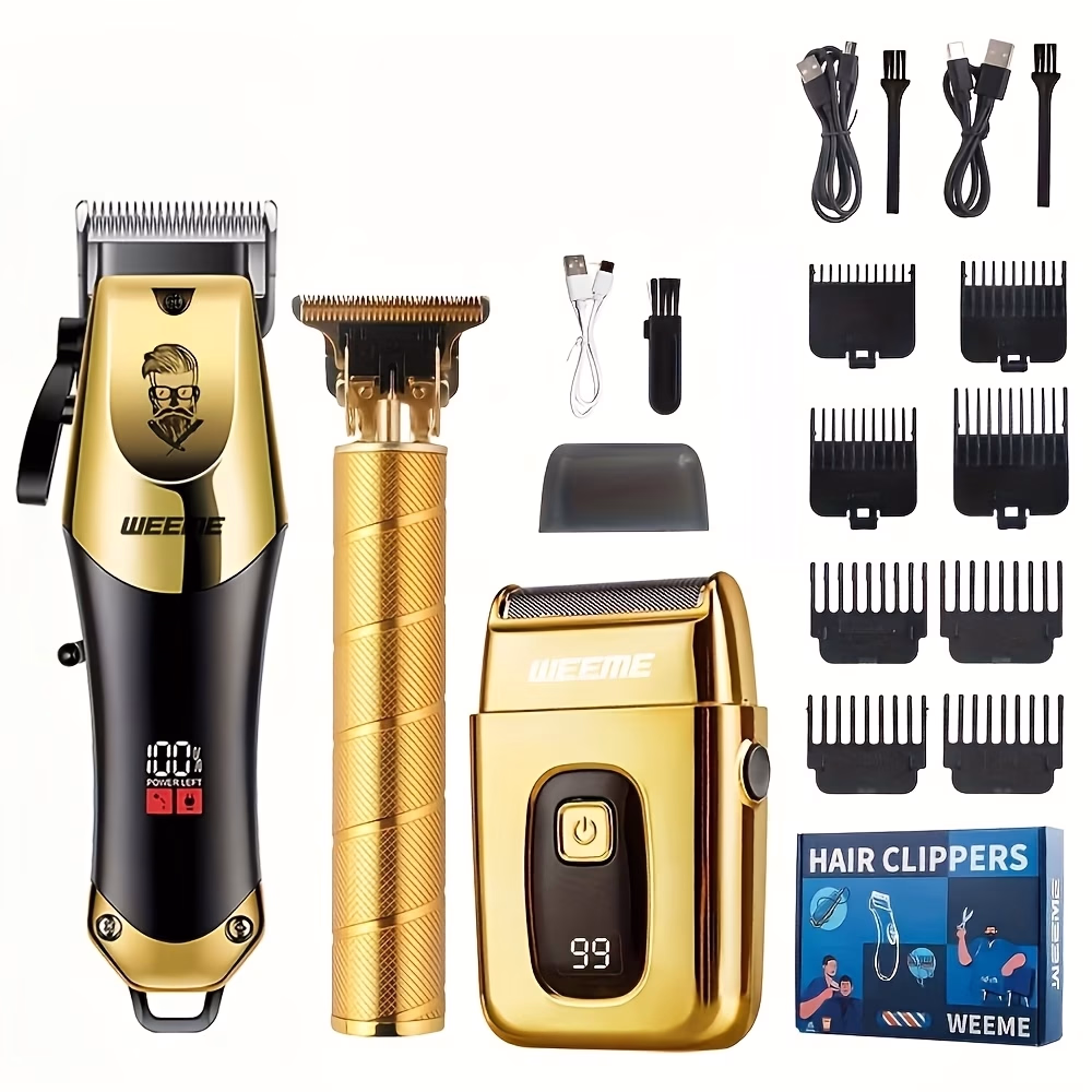 WEEME 810/T9/WM-306 Men’s Popular Personal Hair Cutting and Shaving Electric Clipper Set – Complete Grooming Set for a Professional Look
