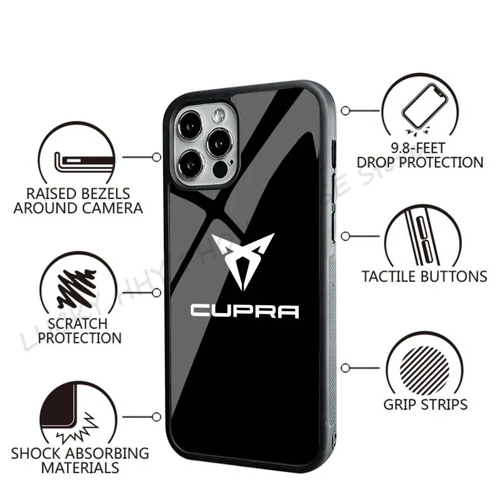 Color: Beige, Material: Neoprene - Cool Phone Case Phone Case Strong Magnetic Cupra Racing for IPhone 15 14 13 Pro Max 11 12 Mini for Magsafe