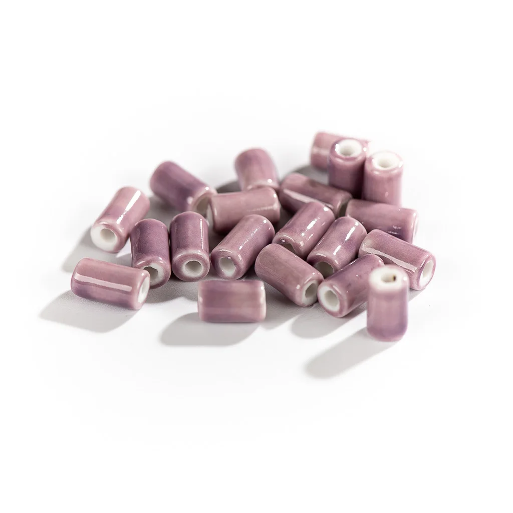 Color: GRAY - 10mm 20pcs Small Tube  Pure Color Ceramic Beads Handmade Jewelry Making Supplies Bulk Wholesale Necklace Joias Diy #XN336-1