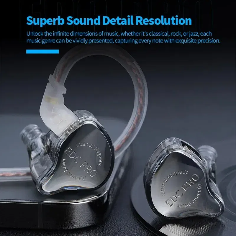 Color: green - New KZ EDC PRO HIFI 3.5MM AUX Wired Earphone Dynamic High Performance Monitor In-Ear Earbuds Detachable Cable Harman EDXPRO Lite