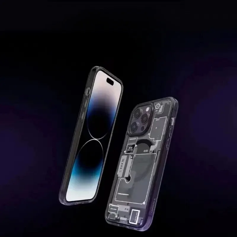 Material: plastic, Color: Beige - FOR 2024 Original Technology Phone Case For IPhone 15 14 13 12 Pro Max Plus Magnetic Wireless Charging High Quality Bumpers