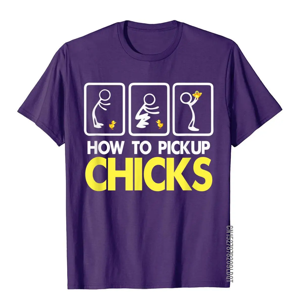 Color: PURPLE, Size: M - How To Pick Up Chicks Shirt Cute Pick Chicks 101 T-Shirt Cotton Tops & Tees For Men Printing Top T-Shirts Casual Hip Hop