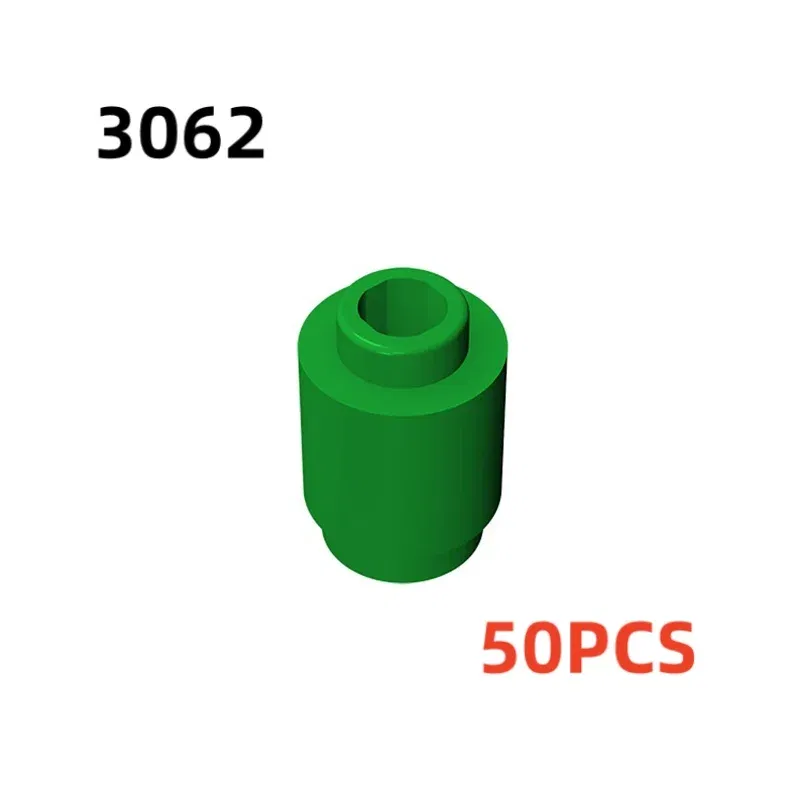 Color: GRAY - 50PCS 3062b 30068 35390 3062 Accessories 1x1 Cylindrical Brick DIY Buildings? Blocks Educational Toys City Toy