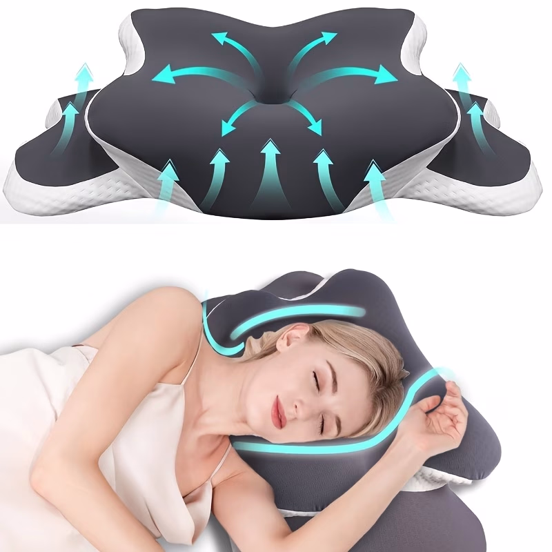 Yozea™ Ergonomic Butterfly Neck Pillow – Adjustable Support for Side, Back, and Stomach Sleepers